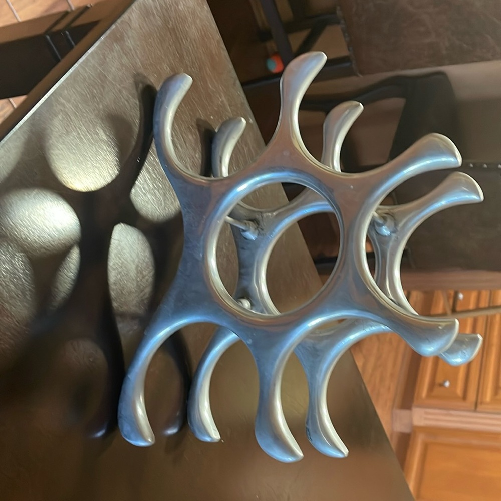 Pewter wine bottle holder